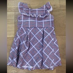 Janie & Jack houndstooth Stylish Baby Girls Dress with Ruffle Detail 12-18m EUC